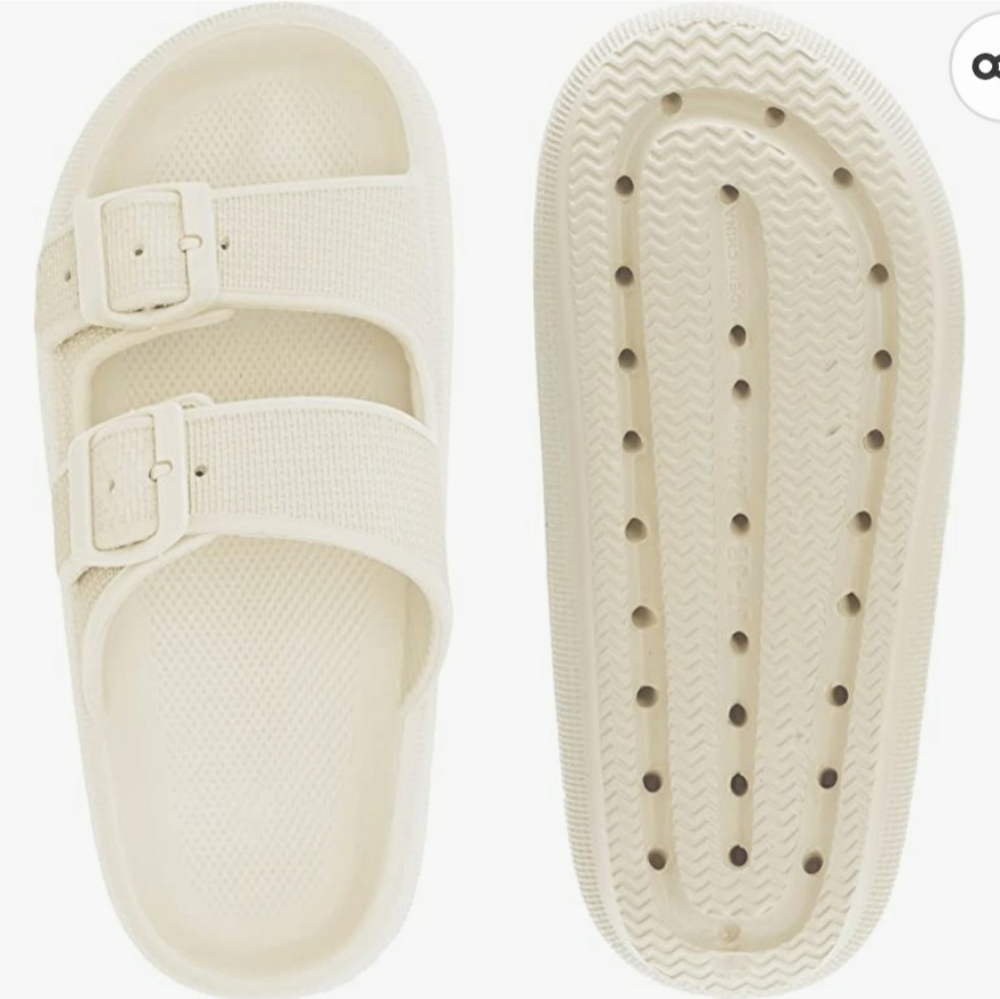 White 2 Strap Unisex Slides 39- 40 New